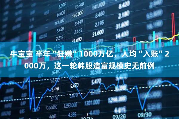 牛宝宝 半年“狂赚”1000万亿，人均“入账”2000万，这一轮韩股造富规模史无前例