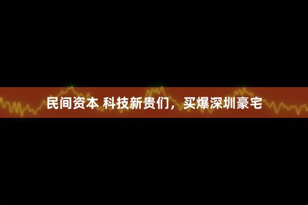 民间资本 科技新贵们，买爆深圳豪宅